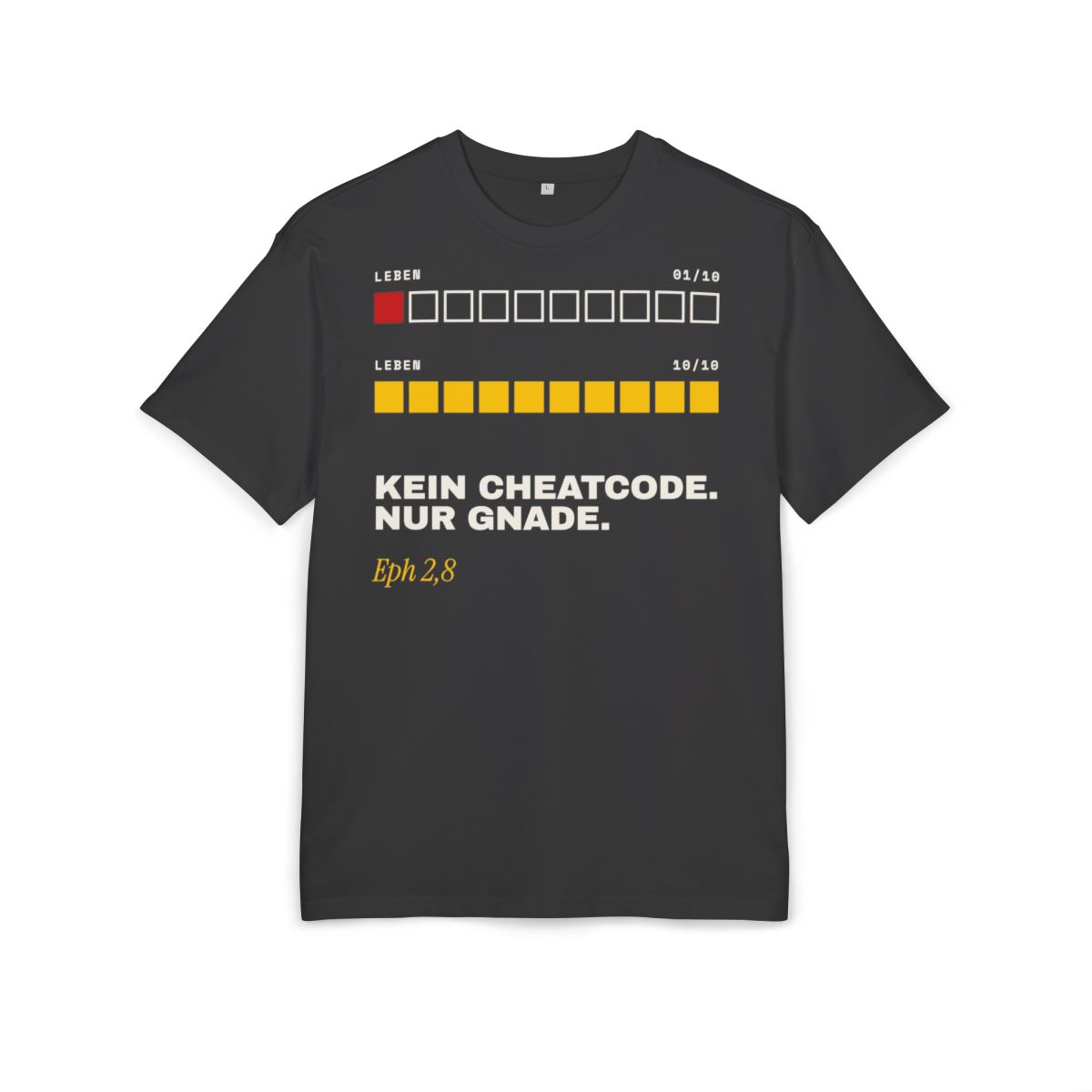 Kein Cheatcode. Nur Gnade. — Heavyweight Tee